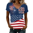thumbnail image 2 of Iaqnaocc 4th Of July Shirts for Women Independence Day Short Sleeve 250 Anniversary Usa Flag Patriotic 250th Anniversary Flag Tee Shirts Usa Flag Red White and Blue T Shirts for Women Blue M, 2 of 5