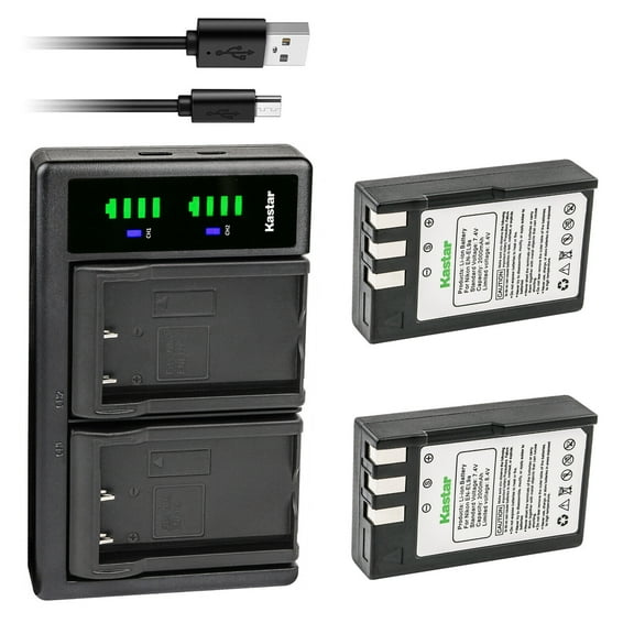 Kastar 2-Pack EN-EL9 Battery and LTD2 USB Charger Replacement for Nikon D5000 SLR Digital Camera, D40 SLR Digital Camera, D40X SLR Digital Camera, D60 SLR Digital Camera, D3000 SLR Digital Camera