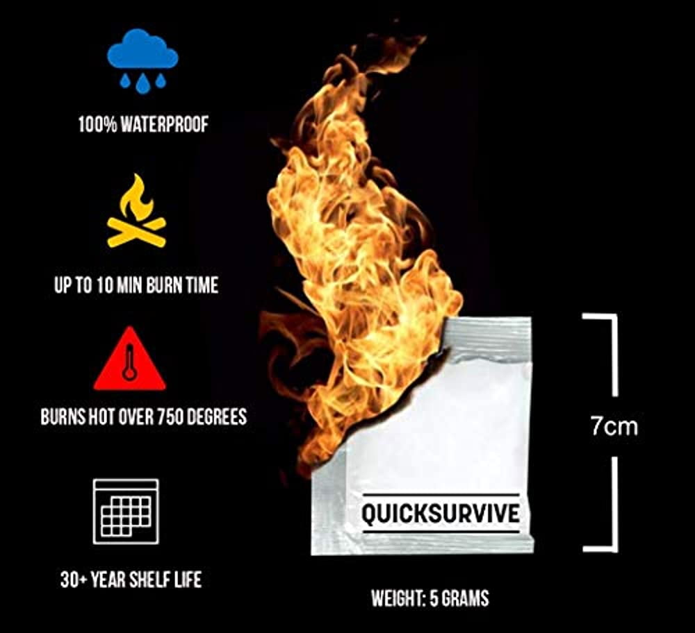 QUICKSURVIVE All Purpose Waterproof Fire Starters Survival Fire