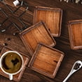 thumbnail image 5 of POINTERTECK Coasters for Drinks, Set of 5 Natural Pine Wood Style Drink Coaster with Holder for Coffee Wooden Table, Mandala Coasters with Non-Slip Mat, Tabletop Protection, Suitable for Kinds of Cups, 5 of 5