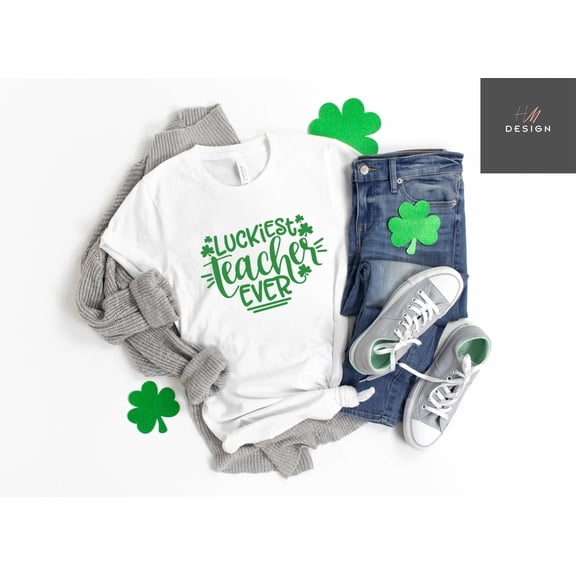 Luckiest Teacher Ever Shirt, Teacher St. Patrick Day Shirt, Cute St. Patrick Day Shirt, Pa