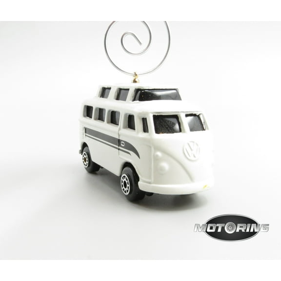 VW Volkswagen White Camper Car Rare Christmas Tree Ornament Diecast