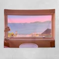 thumbnail image 3 of Tapiz de decoración del hogar para colgar en la pared con vista al mar, fondo de ventana, Bouguer Fresh, tapiz para dormitorio, decoración de mesita de noche, 3 of 5