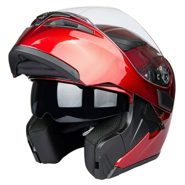 Full Face Motorcycle Helmet Double Visor Flip Modular Motocross Helmet Walmart
