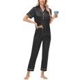 thumbnail image 5 of Womens Silk Satin Pajamas Set Long Sleeve Button Down Sleepwear 2 Piece Lounge Set Pj Set, 5 of 5