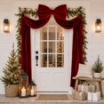 thumbnail image 4 of Christmas Burgundy Velvet Bows Giant Pre-Tied Vintage Christmas Tree Bows for Wedding Holiday Tree Topper Window Wall Mantle, 4 of 6