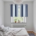 thumbnail image 5 of Navy Blue Kitchen Curtains Small Short 39 Inch Length, Modern White Geometric Vertical Stripes Grommet Top Bedroom Living Room Curtains, Light Filtering Cafe Curtain Drapes 2 Panels Set 55''x39'', 5 of 9