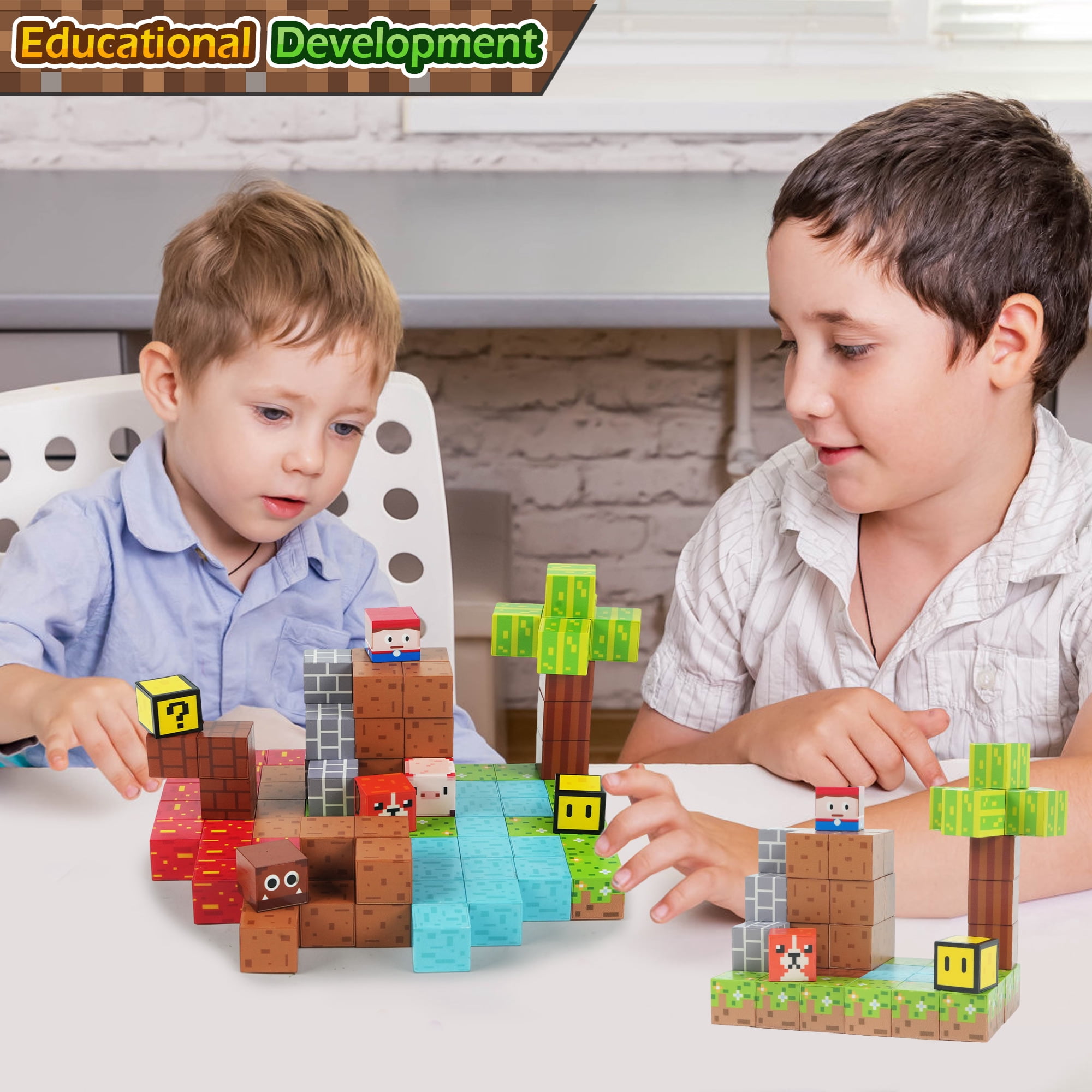 Jaawind Magnetic Blocks - 117 PCS Magnet Building Cubes Game Set for Boys & Girls Age 3 4 5 6 7 8, Sensory Stacking Toys for Toddlers Kids