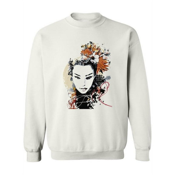 Abstract Female Face Sweatshirt Women -Image by Shutterstock, Female Large