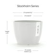 thumbnail image 2 of Ecopots Stockholm Mini Durable Modern Round Indoor/Outdoor Recycled Based Composite Flower Pot Planter, Pure White, 6", 2 of 4