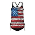 thumbnail image 5 of Aboser USA Flag Tankini Bathing Suits for Women Two Piece High Waisted Swimwear Independence Day Holiday Bathing Suit High Waisted Tummy Control Swimsuits Blue S, 5 of 5
