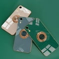thumbnail image 3 of for iPhone XR Case for Women Ring Holder, Built-in 360 TPU Rotation Kickstand Rings Cases with Stand Glitter Plating Rose Gold Edge Work with Magnetic Mount Slim Sleek Luxury Case Girly White, 3 of 12