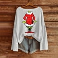thumbnail image 2 of Womens Christmas Blouses Funny Xmas Tree Long Sleeve Holiday Party Tops Light Gray XXL, 2 of 4
