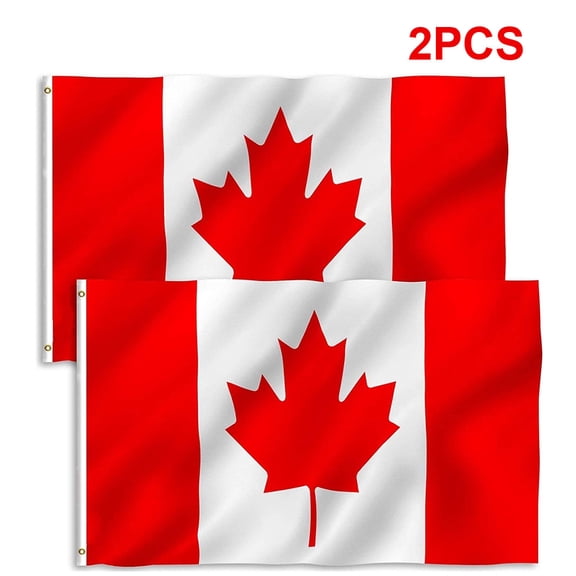 LPSSTORE CANADA Drapeau 3 X 5 Pi - Bannière Nationale en Polyester avec Oeillets Feuille d'Érable Canadienne