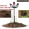 thumbnail image 5 of 190-200rpm/min Electric Post Hole Digger Earth Auger 1500W 1.6HP 4'' W/ Bits + Extension Bar, 5 of 8