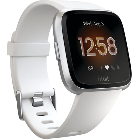 Restored FB415SRWT Fitbit Versa Lite Smart Watch (S & L Bands Included) - White / Silver (Refurbished)