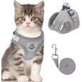 thumbnail image 1 of GFDYREE Cat Vest Harness and Small Dog Vest Harness for Walking, All Weather Mesh Harness, Cat Vest Harness with Reflective Strap, Step in Adjustable Harness for Small Cats (Gray, XS), 1 of 7