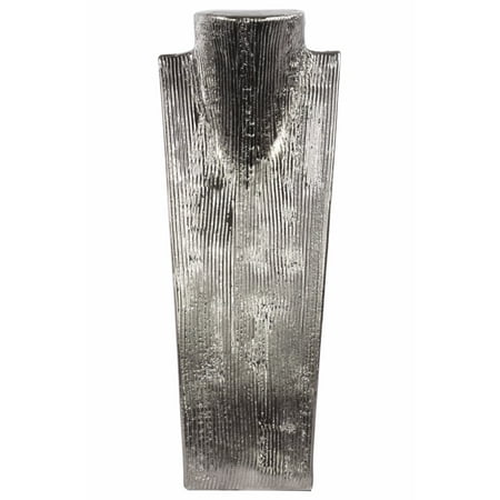 Electroplated Bust Jewelry Display with Combed Design- Silver- Benzara
