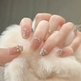 thumbnail image 2 of 24pcs Wearable Pink Press On Fake Nails Tips With Glue false nails design Butterfly Lovely Girl false nails With Wearing Tools FGS, 2 of 7