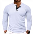 thumbnail image 1 of Camiseta Henley de Larga para Hombre, Informal, con Botones, Suave, Elástica, Básica, con Diseño de Gofre, para Otoño. XXL, 1 of 6