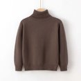 thumbnail image 2 of Dealovy Toddler Baby Sweaters Solid Color Pullover Basic Top Kids Fall High Neck Long Sleeve Cotton Blouses, 2 of 3