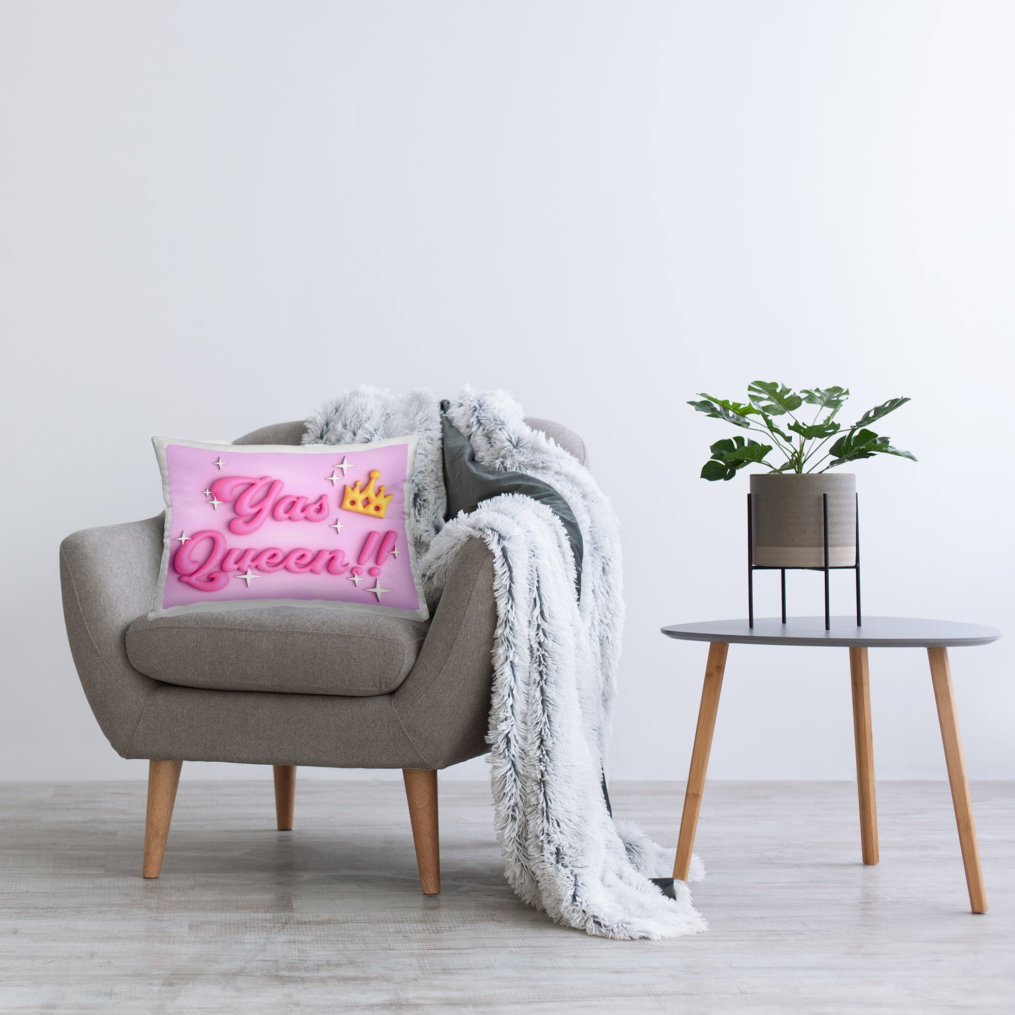 Stupell Industries Glam Yas Queen Decorative Printed Throw Pillow Design by Ziwei Li.
