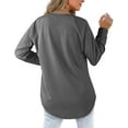 thumbnail image 4 of Womens Sweatshirts Crewneck Loose Fitting Tops For Women Long Sleeve Shirts Pullover, 4 of 10