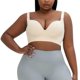 thumbnail image 1 of Label Mark Women's Large Shiny Sexy Lingerie Bra with Side Breast Enhancement and AntiSagging Adjustment (Beige, 38/85D), 1 of 5