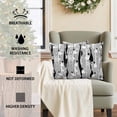 thumbnail image 3 of Outdoor Pillow Covers Waterproof Pillow Cases Protector Winter Snowman Snowflakes Pillowcase Pack of 2 Black White Striped Throw Cushion Case for Pation Furniture,Couch,Living Room Sofa, 16x16 in, 3 of 9