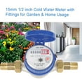 thumbnail image 2 of Medidor de Agua, Acoplamientos de 15 Mm y 1/2 Pulgada, Pantalla de Contador de Rotación, Medidor de Agua, Medidor de Flujo de Agua, Medidor de Agua Fría para Jardín y Uso Doméstico ANGGREK Otros, 2 of 9