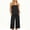 Black, variant on Caywon Womens 2 Piece Spaghetti Strap Cami Top Cropped Pants Set Sleeveless Elastic Waist Loungewear Breathable Wrinkle-Free Casual Loose Fit Conjunto de Ropa para Mujer