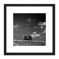 thumbnail image 1 of Black White Photo Empty Stadium Munich Germany 8X8 Inch Square Wooden Framed Wall Art Print Picture with Mount, 1 of 4