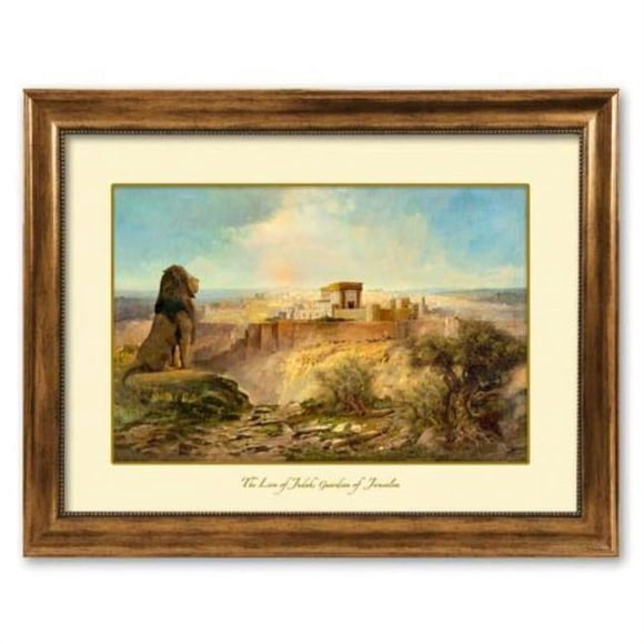 Holy Land Gifts 265048 19 x 27 in. Framed Art - Jerusalem Lion of Judah