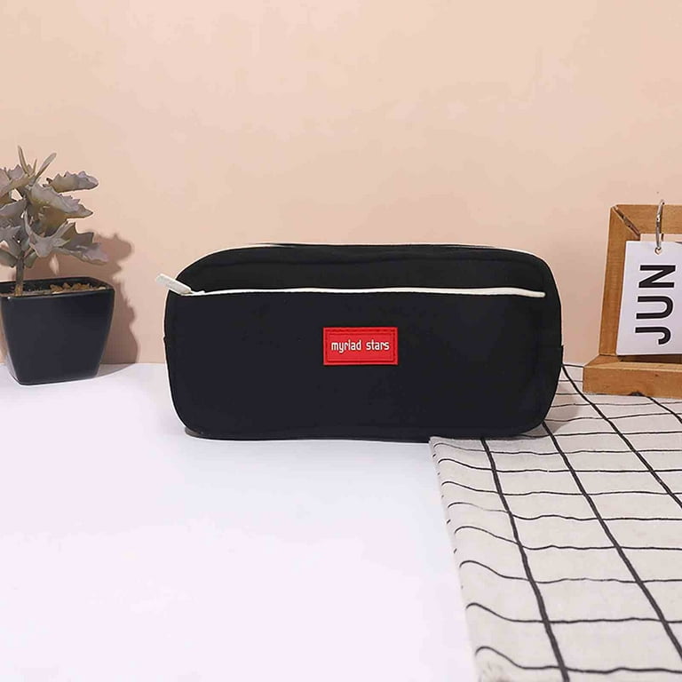 COFEST Large-capacity Pencil Case Solid Color Student Stationery Storage  Pencil Case Student Oxford Cloth Stationery Bag Khaki 