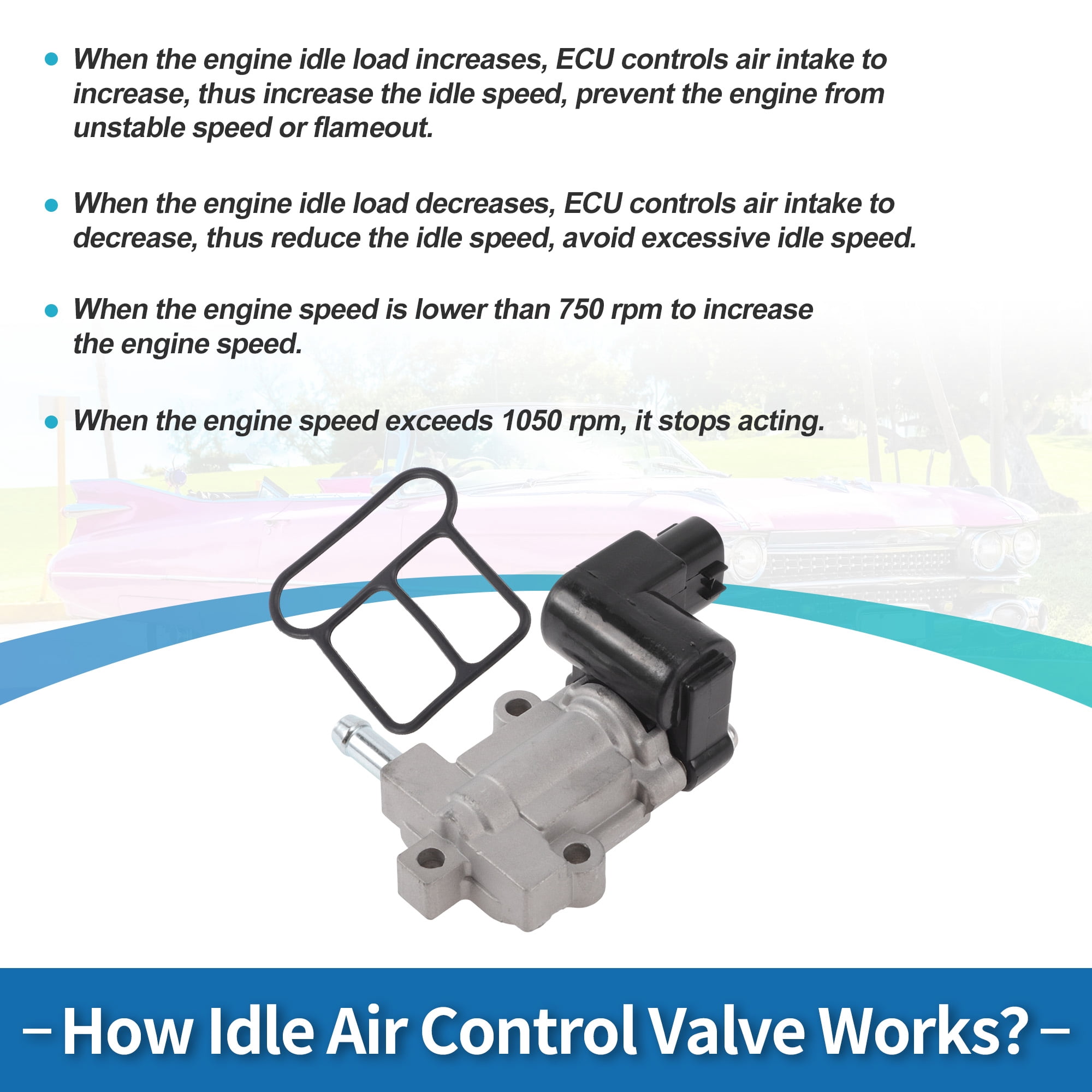 Unique Bargains Car Idle Air Control Valve for Toyota Crown 1995-2001 No.2227046100 IACV Idle Motor Idle Air Control Valve