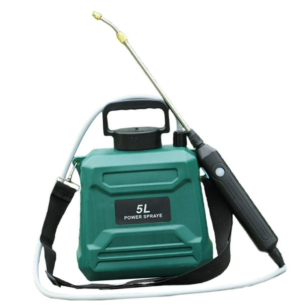Pulverizador Eléctrico Perfecl con Mango Recargable Correa para El Hombro Boquilla Ajustable 5L Verde