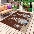 thumbnail image 4 of Outdoor Rug 3x5 ft Coffee Cup Gnome Outdoor Large Area Rug Non Slip Rubber Coffee Beans Brown Front Door Mat RV Rug Camping Carpet Patio Outdoor Rugs for Backyard Balcony Deck Porch Indoor, 4 of 9