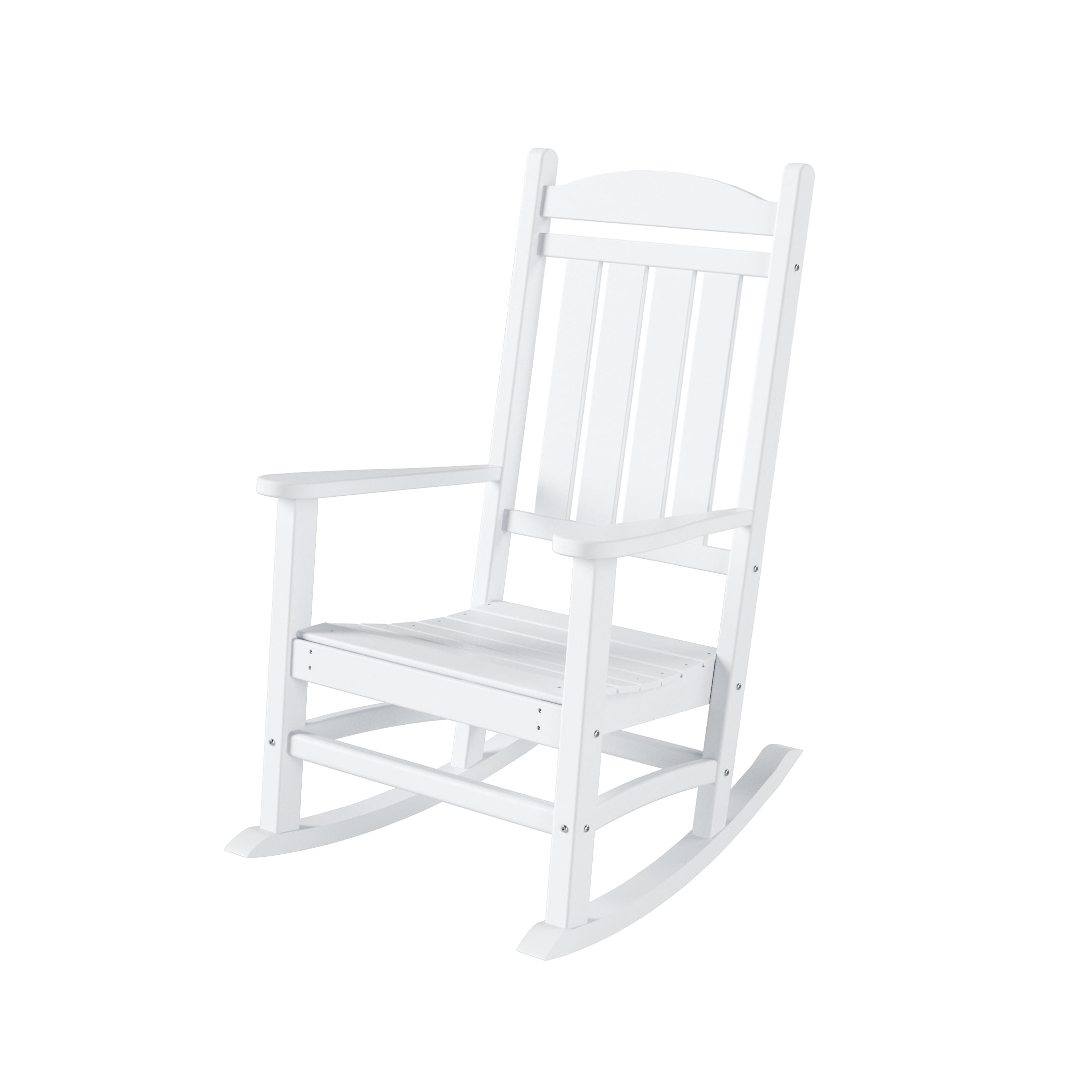 GARDEN Classic Plastic Adirondack Porch Rocking Chair, White