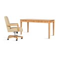 thumbnail image 1 of Scranton & Co Writing Desk & Executive Chair Set in Neutral Cream Beige, 1 of 7