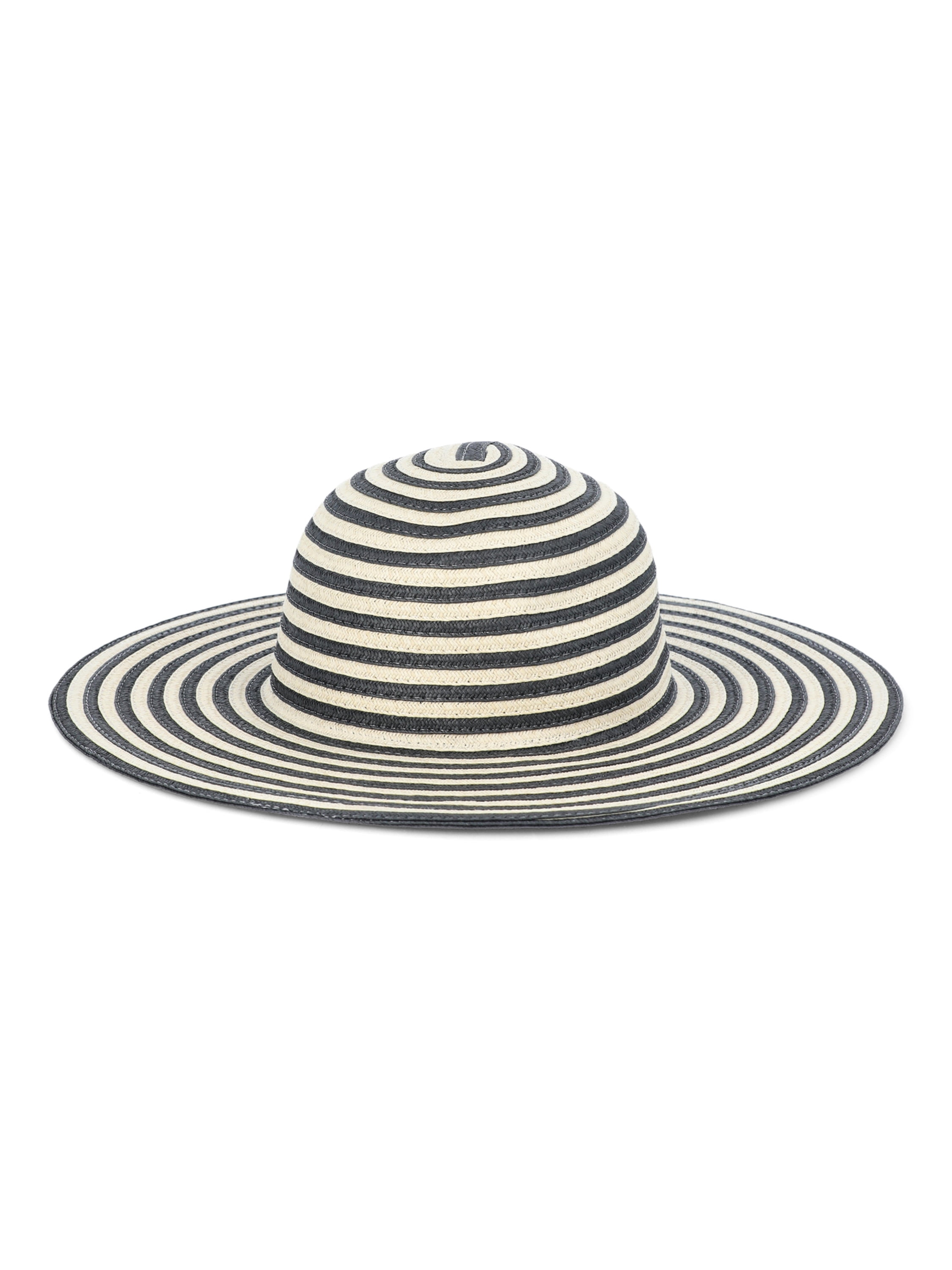 Time and Tru Women’s Striped Floppy Hat, Black/Natural, One Size Fits Most
