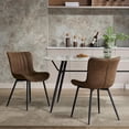 thumbnail image 2 of EDTara Leather Kitchen Chairs, Set Of 2 With Metal Legs, High-Density Sponge Padding, and Hand-Stitched Detailing for Living Room, 2 of 6