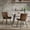 Vertical Stripes|Leather|Brown, variant on Set of 2 Modern Faux Leather Dining Chairs - Upholstered High-Density Cushion Armless Chair