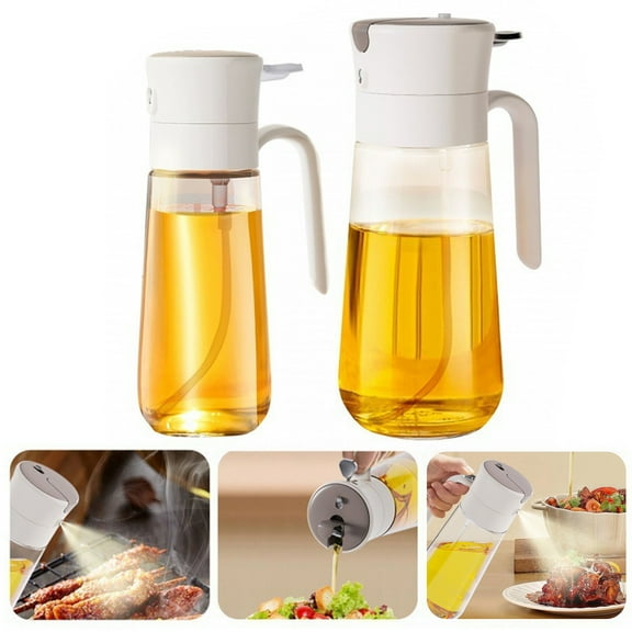 Olive Oil Sprayer Bottle 2 in 1 Oil Dispenser for Kitchen Cooking Auto Cap Spray Food Grade Glass BPA Free Oil Bottle for Kitchen