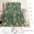 thumbnail image 5 of Green Botanical Blanket Soft Cozy Warm Throw Blanket for Couch, Plush Fuzzy Flannel Fleece Blankets for Sofa, Spring Floral Summer Lemon Birds Bed Blankets Lightweight Gifts for Women, 40"x60", 5 of 9