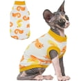 thumbnail image 1 of PUMYPOREITY Vêtements pour Chat Sphynx - Chandail Extensible, Chemise Douce, Pyjama Chandail, Col Roulé pour Sphynx, Cornish Rex, Devon Rex - Jaune, TG, 1 of 6