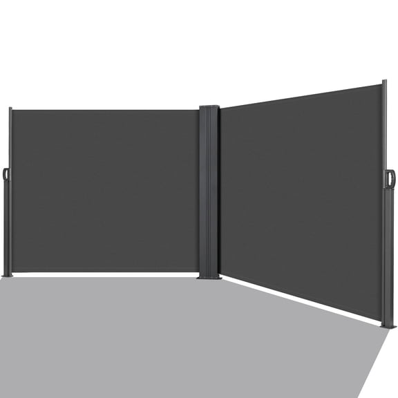 TLGREEN 236" x 71" Retractable Side Awning, Patio Retractable Side Screen Awning, Sun Shade, UV Resistant, Patio Privacy Screen For Garden, Balcony, Courtyard (Dark Grey)
