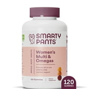 SmartyPants Women's Multi & Omega 3 Fish Oil Gummy Vitamins with D3, C & B12 - 120ct