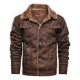 thumbnail image 2 of Men‘s Plus Size Suede Jacket Warm Coats Male Outwear Winter, 2 of 4
