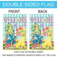thumbnail image 2 of JOOCAR 12" x 18 " Polyester Welcome Garden Flag, Butterflies Blue and White Checkered, 2 of 5