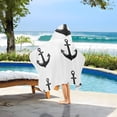 thumbnail image 3 of Yayeee Kids Hooded Towels Toddler Soft Absorbent Beach Bathing Wrap 50" x 23.5", Anchor Pattern, 3 of 5